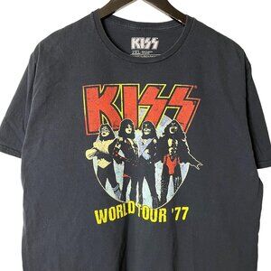 Kiss World Tour T Shirt Black Large L Graphic Tee